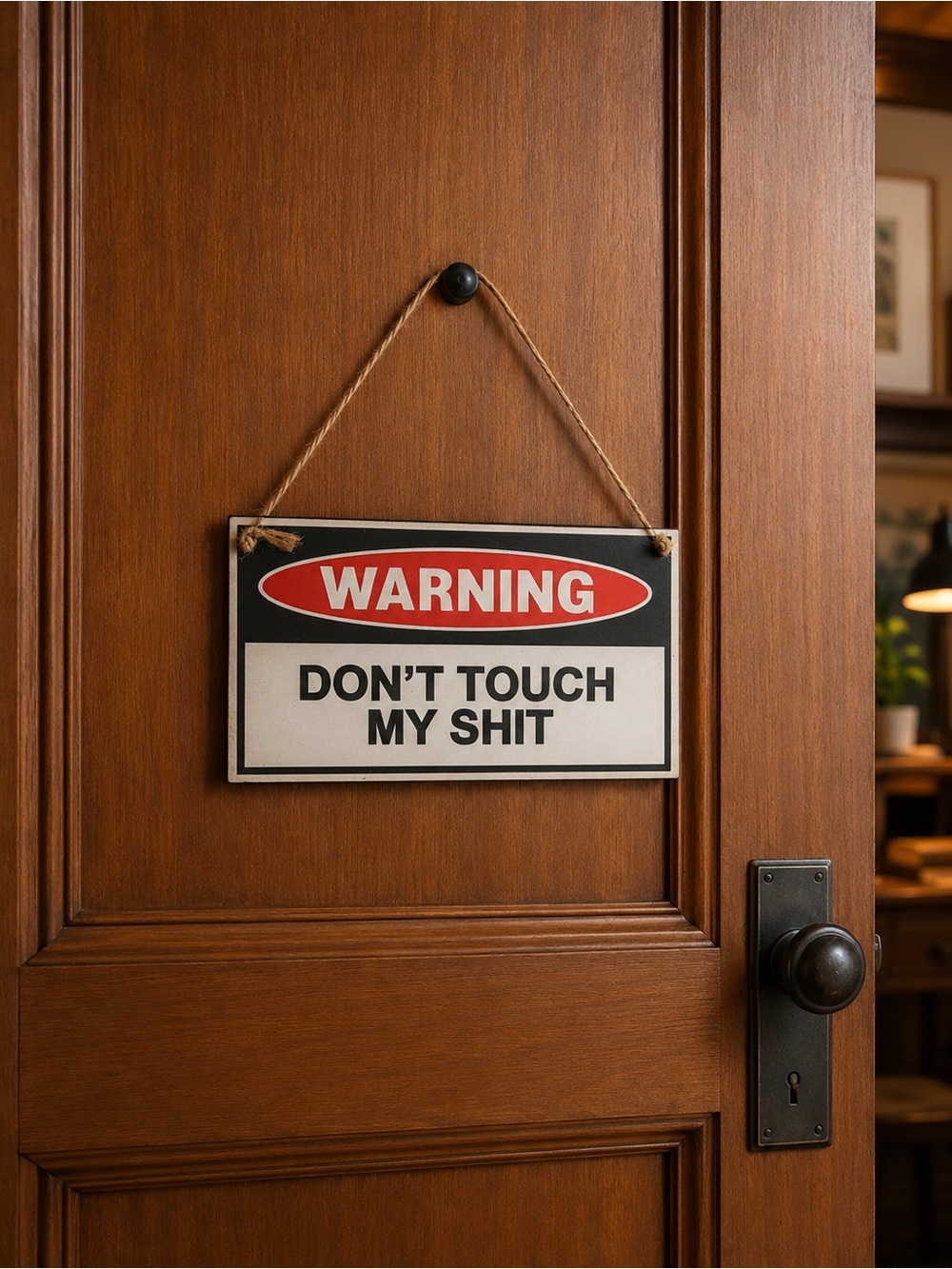 Warning Sign - "Don't Touch My Shit" - Black, White & Red